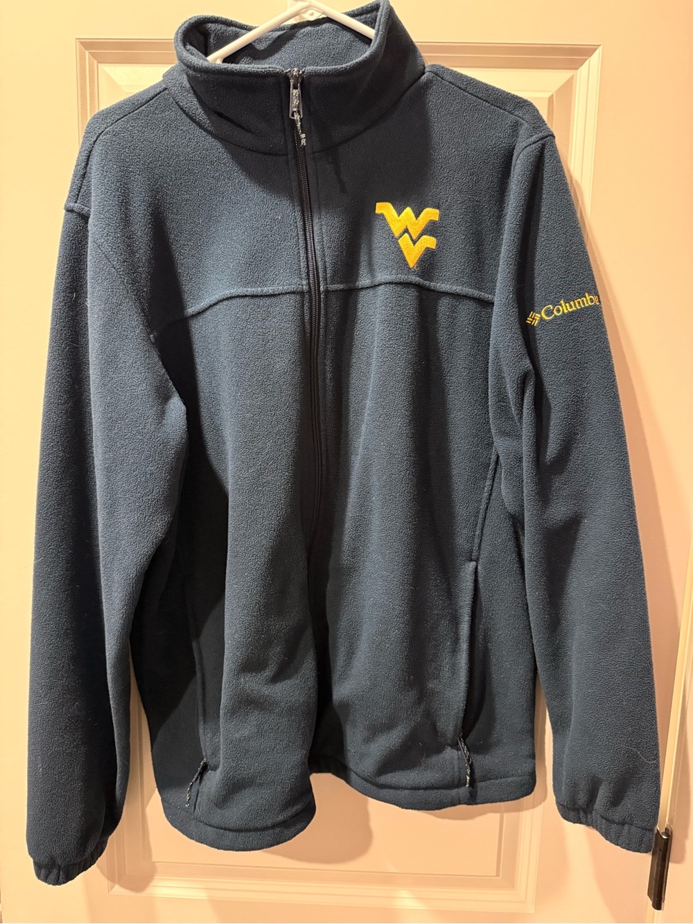 WVU Columbia Navy Fleece Zip Up Jacket